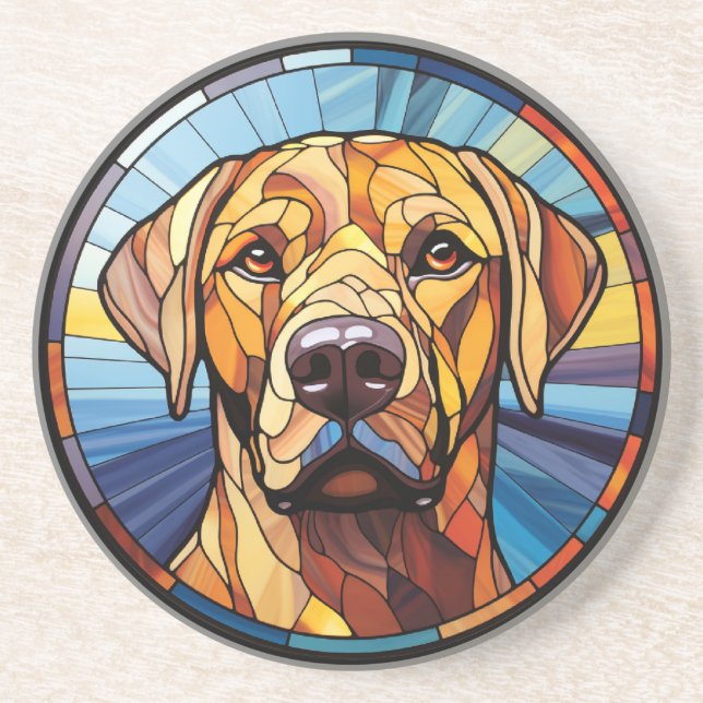 Sött glasaktigt Golden Labrador Hund Underlägg (Framsidan)