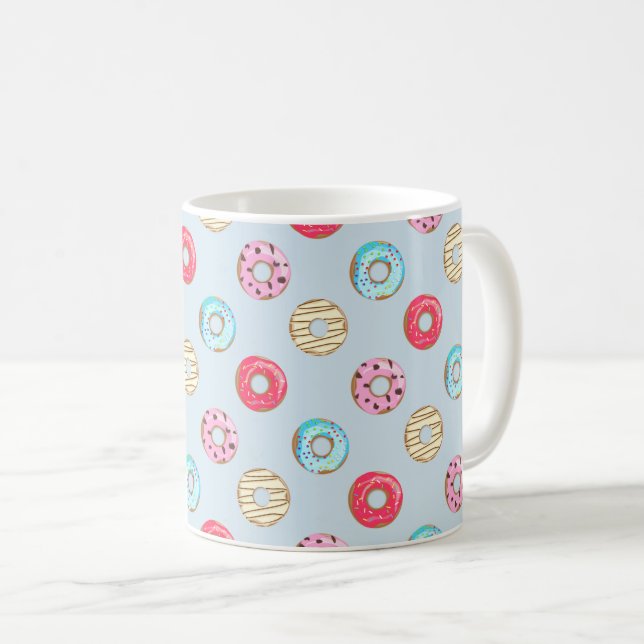 Sött glaserat munkmönster ljusblått kaffemugg (Framsida höger)