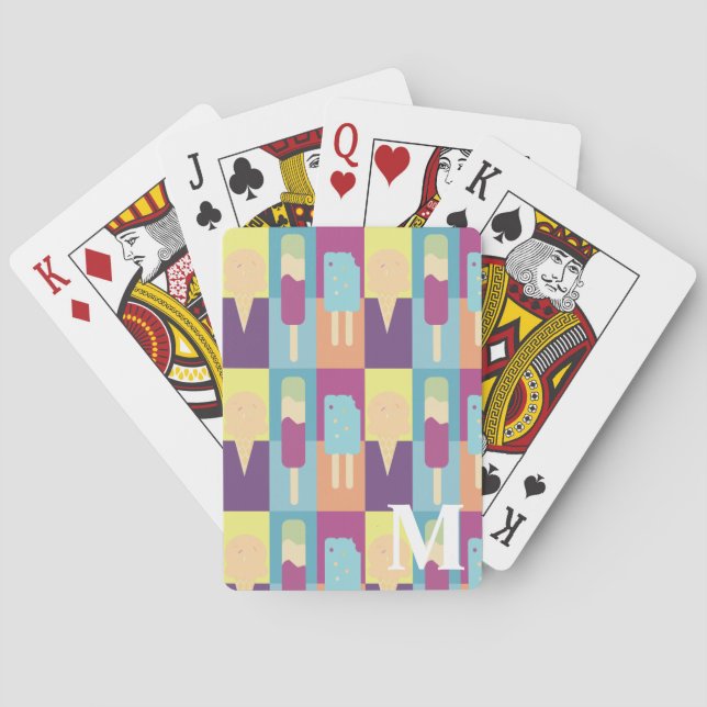 Sött Glass Matbloggare Färgglada Färgblock Casinokort (Baksidan)