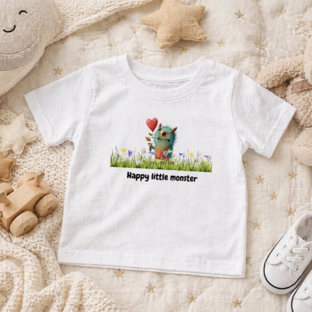 Sött Glatt Litet Monsterdesign för Barn T Shirt (Skapare uppladdad)
