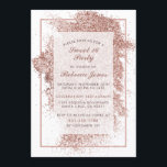 Sött glitter & eleganten för 16 party rosa guld- inbjudningar<br><div class="desc">Denna eleganta sweet sixteenpartyinbjudan presenterar en flott rosa guld- glitterbakgrund med ursnygg modern typografi. Klicka "personifierar denna mall" knäppas för att tillfoga ditt specificerar,  då väljer från en lång räcka av papper formar och texturerar.</div>