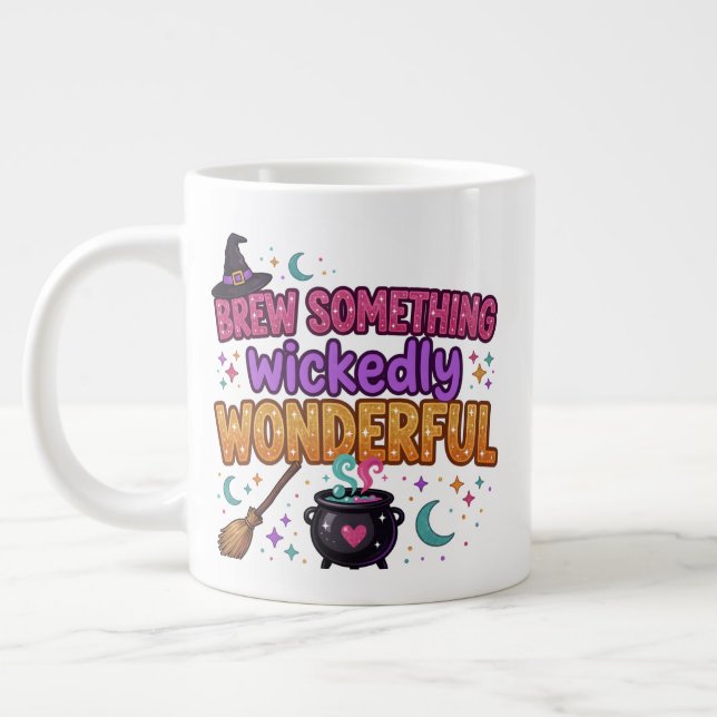Sött glitter Halloween-design Jumbo Mugg (Vänster)