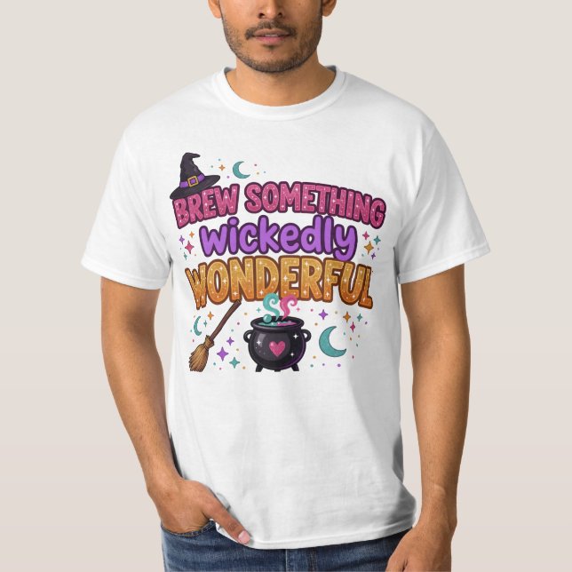 Sött glitter Halloween-design T Shirt (Framsida)