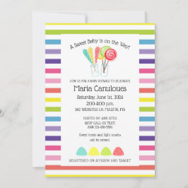 Sött godis baby shower-inbjudan inbjudningar