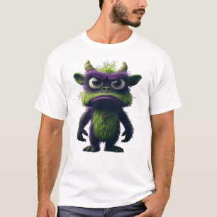 Sött Grinig Fluffigt Monster Tecknad Maskot T Shirt