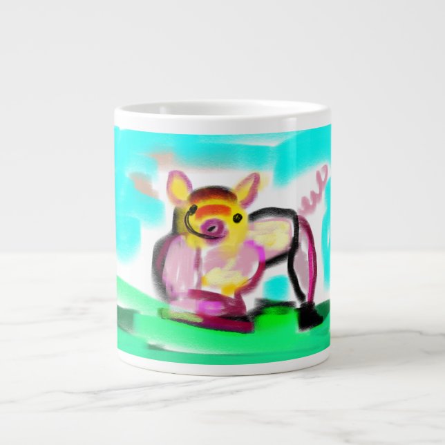 Sött gris konst  jumbo mugg (Framsidan)