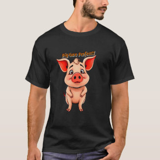 Sött Gris-ture Perfekt Tecknad Grisdesign för Anim T Shirt