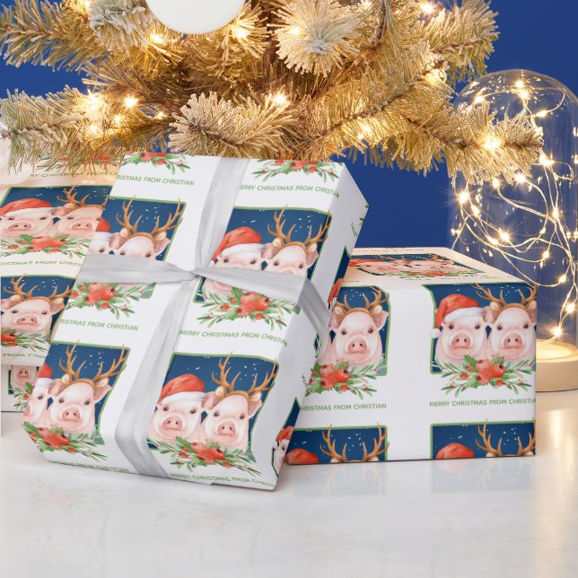 Sött grispar Jul Tomte och ren Presentpapper (Helgdagar)