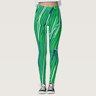 Sött grönt abstrakt mönster"Ratti_Creative_Arts" Leggings