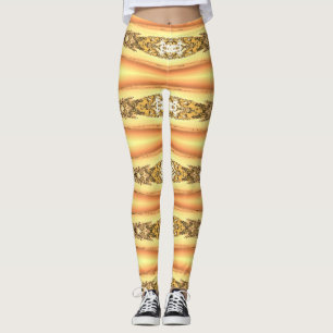 Sött gul färg klassisk "Ratti_Creative_Arts" Leggings