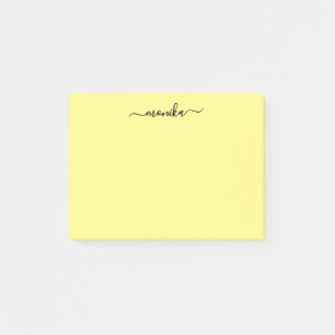 Sött Gult Anpassat Namn Post-it Block
