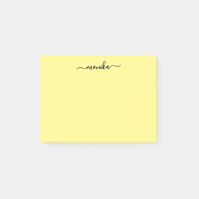 Sött Gult Anpassat Namn Post-it Block (Framsida)
