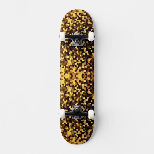 Sött gyllene mosaikmönster  mini skateboard bräda 18,5 cm (Framsida)