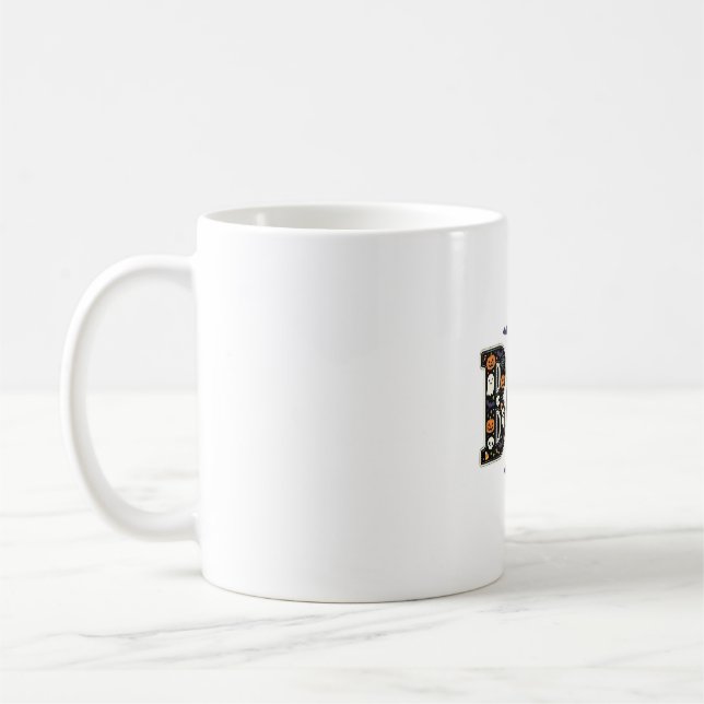 Sött Halloween Boo Spökpumpa Design Kaffemugg (Vänster)