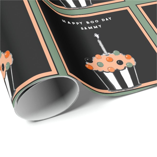 Sött Halloween-födelsedagspresent Presentpapper (Rullad Hörn)