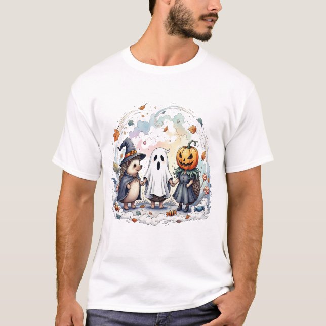 Sött Halloween-igt kostym för igelkottar T Shirt (Framsida)