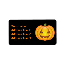Sött Halloween Jack O’Lantern pumparritning Adressetikett