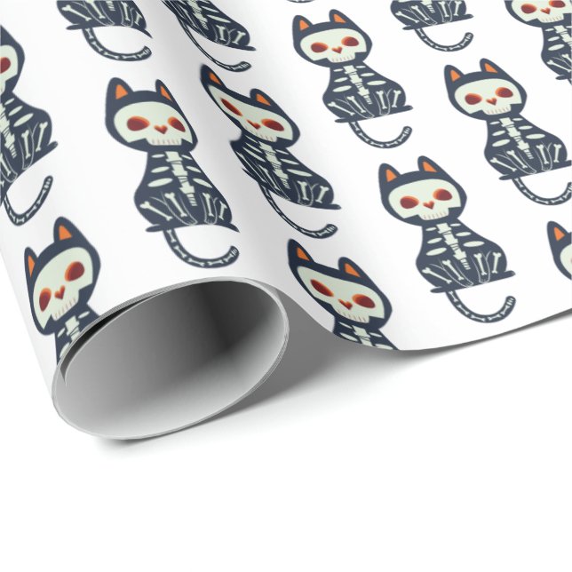 Sött Halloween Kattmönster Presentpapper (Rullad Hörn)