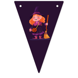 Sött Halloween-kostym Modern födelsedagsfest Vimplar
