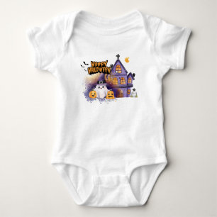 Sött Halloween-logotyp för barn Rolig pumpa spök T Shirt