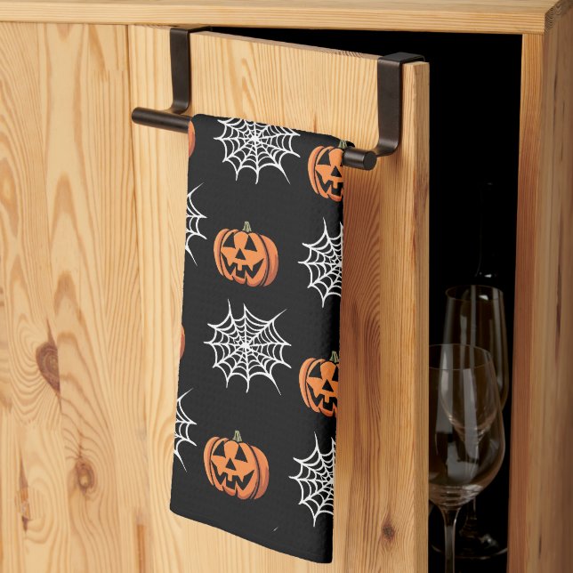 Sött Halloween-mönster Kökshandduk (Thirds Fold)