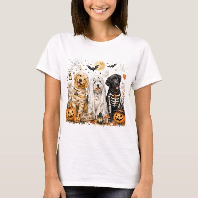 Sött Halloween-valp-grafik T Shirt (Framsida)