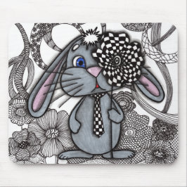 Sött Handritad Kanin Kanin Zen-Doodle Musmatta