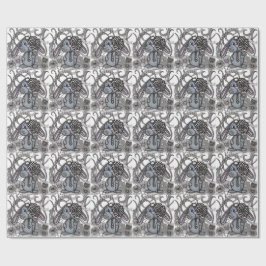 Sött Handritad Kanin Kanin Zen Doodle Presentpappe Presentpapper