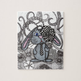 Sött Handritad Kanin Zen-Doodle Pussel