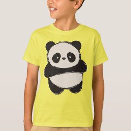 Sött Handritad Panda Björn - Bedårande Kawaii T Shirt