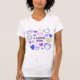 Sött Handritat Hjärta T Shirt