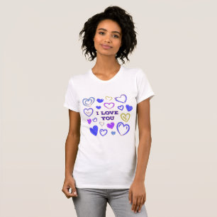 Sött Handritat Hjärta T Shirt