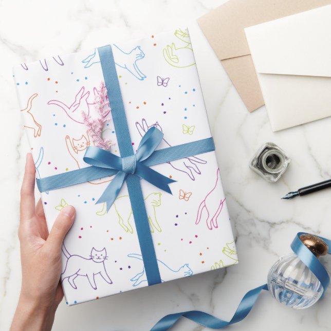 Sött handritat katter presentpapper (Gifting)