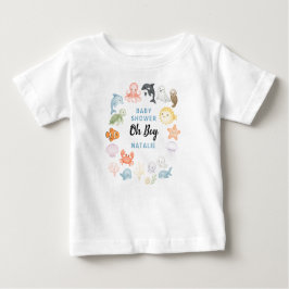 Sött hav under havet djur baby shower t shirt