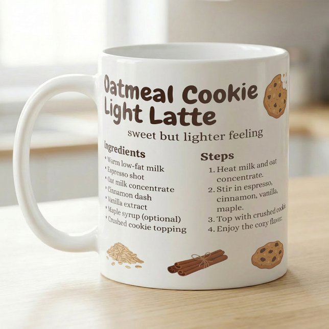 Sött Havre Kakor Latte Recept Kaffemugg (Skapare uppladdad)