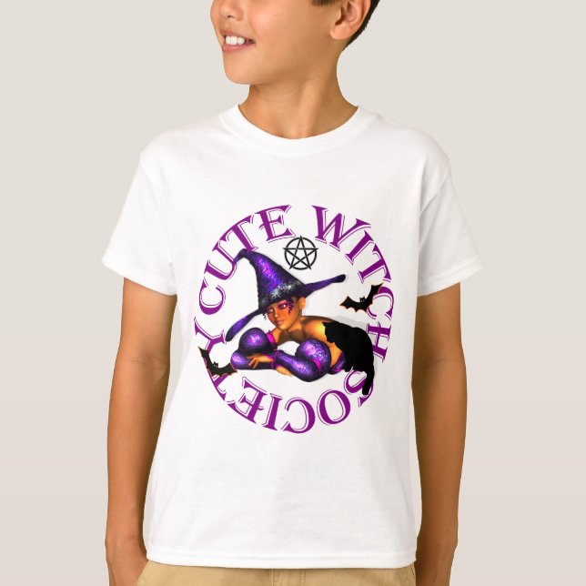 sött häxsamhälle bus eller godis tee shirt (Framsida)