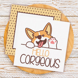 Sött Hej Corgi Hund Anteckningskort