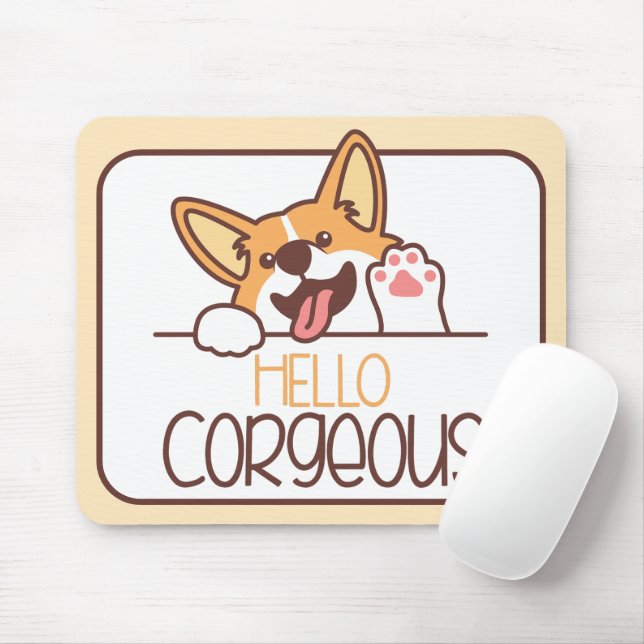 Sött Hej Corgi Hund Musmatta (Med mus)