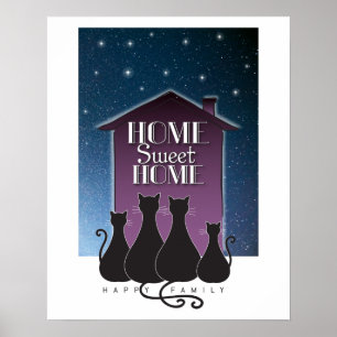 Sött hem hemma - familjen Lycklig Poster