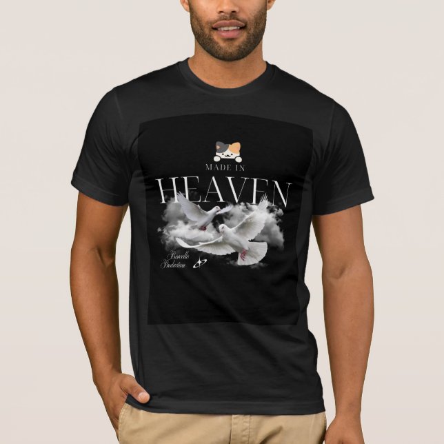 sött himmel & katt design t-shirt  (Framsida)