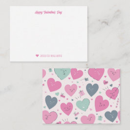 Sött hjärnmönster med klotter Gott Alla Hjärtans d Anteckningskort