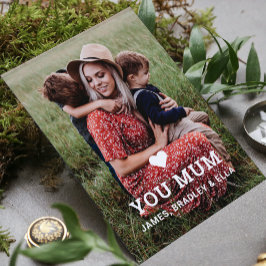 Sött HJÄRTA ÄLSKAR DIG MAMMA Morsdags Foto Kort