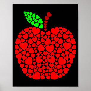 Sött hjärta Apple Röd Män Kvinnor Roligt Valentine Poster