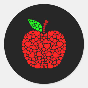 Sött hjärta Apple Röd Män Kvinnor Roligt Valentine Runt Klistermärke