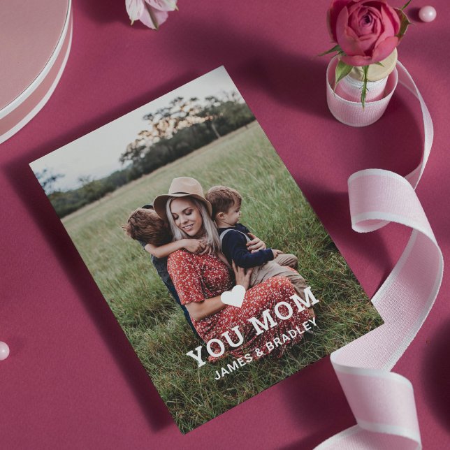 Sött HJÄRTA KÄRLEK DU MAMMA Mors dag Foto Kort (Skapare uppladdad)