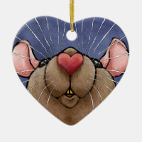 Sött hjärta råtta ornament