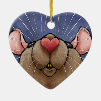 Sött hjärta råtta ornament