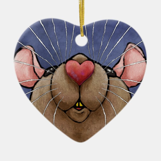 Sött hjärta råtta ornament (Framsidan)
