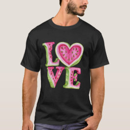 Sött hjärtformad vattenmelondesign t shirt