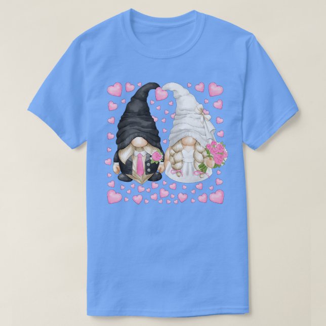 Sött hjärtmönster för bröllop Hr T Shirt (Design framsida)